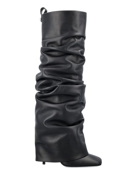 Black Rea layered knee-high leather boots The Attico - women